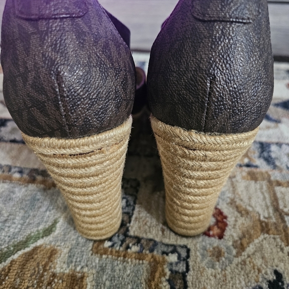 MK Brown Monogram MK Zip up wedges - Picture 2 of 3